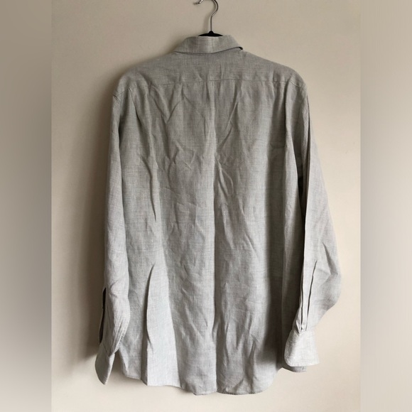 Burberry Linen Blue Green Classic Button Down Men’s shirt size 15,5 - 34 - Picture 3 of 6